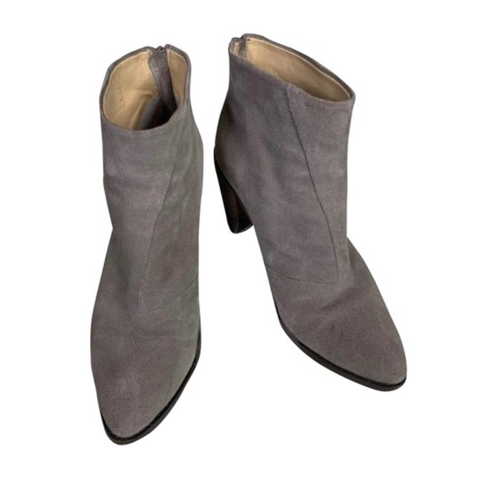 Tony Bianco Taupe Suede Point-Toe Heeled Ankle Boot